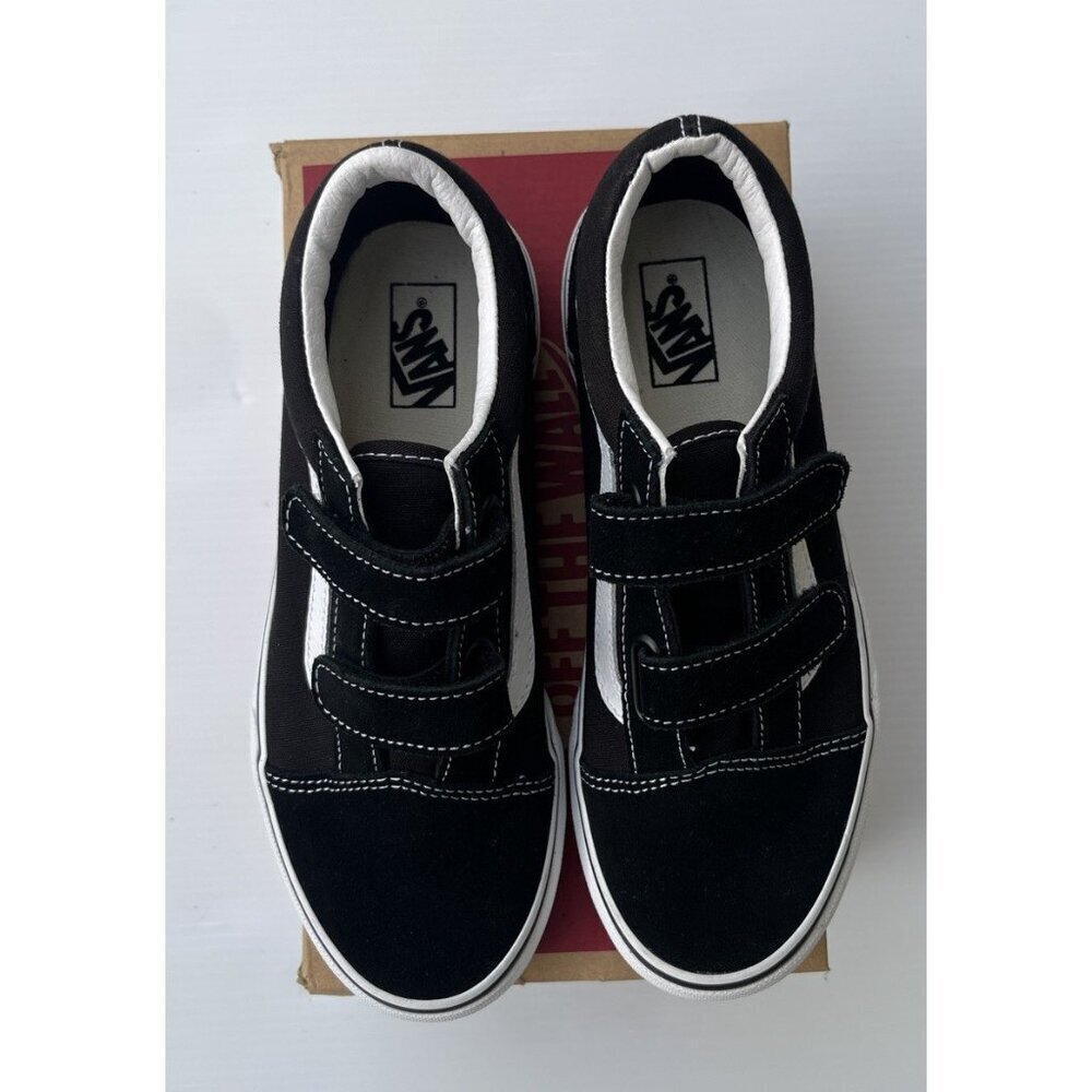Vans Old Skool V Black / True White Hook & Loop Sneakers Women’s Size 4.5 - Picture 5 of 16